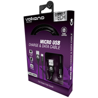 Volkano Weave Series Fabric Braided Micro-USB Cable 3m - Black