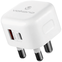 Volkano Robust Series 3-Pin SA to 20w PD + QC 3.0 Wall Charger