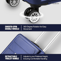Travelwize Maple ABS 65cm 4-Wheel Spinner Luggage - Navy