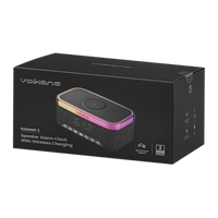 Volkano Radiant 2 Alarm Clock with Wireless Charging and Speaker - Black