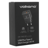 Volkano On-the-Go USB + Type-C 20w PD Wall Charger