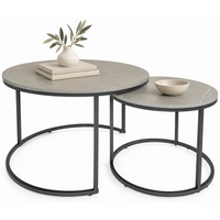 Everfurn Nile Nesting Coffee Table - Marble Grey