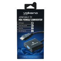 Volkano Annex Series HDMI Male to VGA Female Converter, 10cm Cable, with Sound