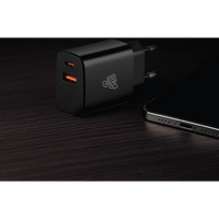 Pro Bass PowerCharge Series 12w Dual USB and Type-C Wall Charger - Black