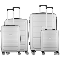 Travelwize Maple ABS 4-Wheels Spinner 4Pc Luggage Set Silver