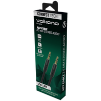 Volkano Slim Series Aux Cable 2m - Black