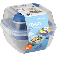 LocknLock To Go 3in1 salad box 950ml bl ( Order in Qty of 8)