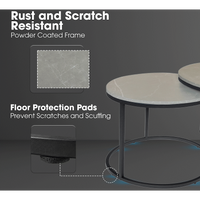 Everfurn Nile Nesting Coffee Table - Marble Grey
