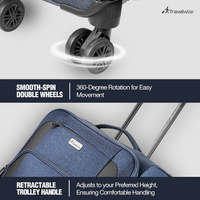 Travelwize Aurora 65cm 4-Wheel Spinner Trolley Case - Navy Melange