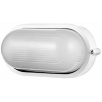 Ellies Illume Series - AC Oval Bulkhead - Aluminium + Glass - E27 Base - WT