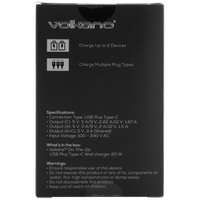 Volkano On-the-Go USB + Type-C 20w PD Wall Charger