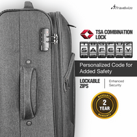 Travelwize Aurora 55cm 4-Wheel Spinner Trolley Case - Grey Melange