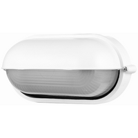 Ellies Arc Series - Large AC Oval Bulkhead - Aluminium + Glass - E27 Base -WT