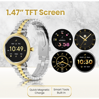 Volkano Ayla Collection Jewelled Smartwatch With 2 Colour Metal link strap