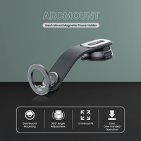 Volkano Arcmount Bendable Dash Mount Magnetic Phone Holder - Black