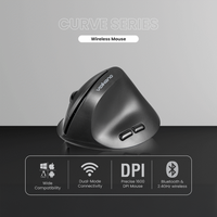 Volkano Curve Series Ergonomic Bluetooth Wireless mouse - Black