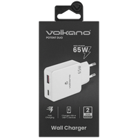 Volkano Potent Duo series 65W Dual USB and USB-C PD Compact Wall Charger