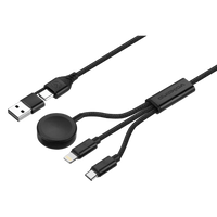 Volkano Weave Series 100W Braided 5-in-1 Charge and Data Cable 1m - Black
