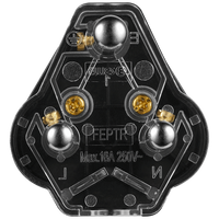 Ellies 16a Heavy-Duty Rubber Screw-on Plug Top - Black