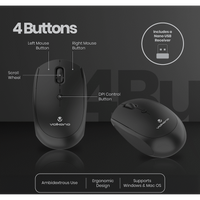 Volkano Talc Wireless Mouse - Black