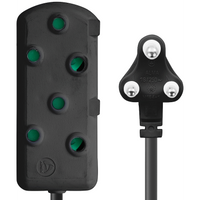 SWITCHED Light DUTY Side by Side (SBS) EXTENSION LEADS 10M - BK