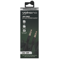 Volkano Slim Series Aux Cable 2m - Black