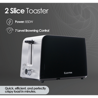 Elektra - 2 Slice Toaster - Black