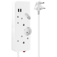 Ellies 4-Way Multiplug - 2 x USB 2.4a - 0.4m