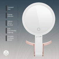 ZEN JestSet Series Portable Handheld LED Mirror - White