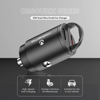 Volkano Obscurix Series 30w PD Dual USB-A and USB-C Ultra Small Car Charger