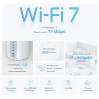 TP-Link Deco BE85 (2-Pack) BE19000 Tri-Band Whole Home Mesh Wi-Fi 7 System