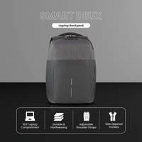 Volkano Smart Deux Laptop Backpack - Black/Charcoal