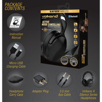 VolkanoX Silenco Series Active Noise-Cancelling Bluetooth Headphones - Black