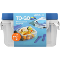 LocknLock To Go 2in1 lunch box 1.2lt bl ( Order in Qty of 8)