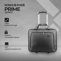 Kingsons Prime 15.6" Laptop Trolley Bag - Black