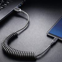 Volkano Helix Series Coiled 1m Charging Cable USB-A To USB-C 60W - Black