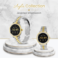 Volkano Ayla Collection Jewelled Smartwatch With 2 Colour Metal link strap