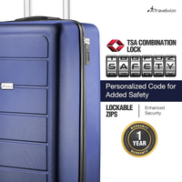 Travelwize Maple ABS 75cm 4-Wheel Spinner Luggage - Navy