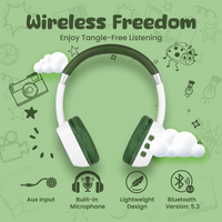 Volkano Wonder Bluetooth Wireless Headphones - Green