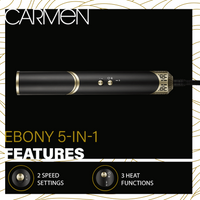 Carmen 5-in-1 Hot Air Brush - Ebony