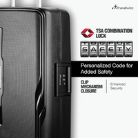 Travelwize Clipper PP 75cm 4-Wheel Spinner Luggage Black