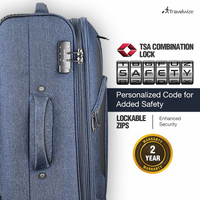Travelwize Aurora 75cm 4-Wheel Spinner Trolley Case - Navy Melange