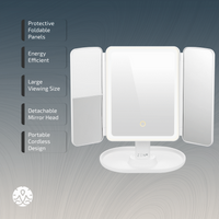 ZEN Selene Series Detachable Trifold Makeup Mirror - White