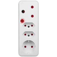 Ellies 4-Way Surge Adaptor with Schuko - WT