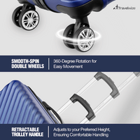 Travelwize Astra ABS 77cm 4-Wheel Spinner Luggage - Navy