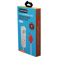 Switched 4-Way Medium Surge Extension Lead 10m