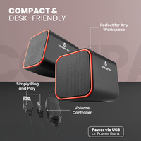 Volkano Diamond Series USB Speaker - Red