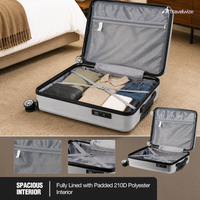Travelwize Maple ABS 75cm 4-Wheel Spinner Luggage - Silver