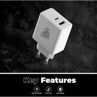 Pro Bass RapidCharge Series 32w Dual USB and Type-C Wall Charger