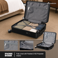 Travelwize Maple ABS 65cm 4-Wheel Spinner Luggage - Black